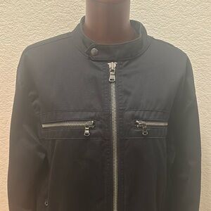 Large black Express zippered jacket.